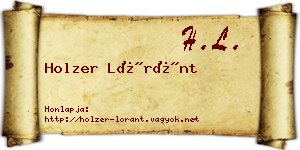 Holzer Lóránt névjegykártya